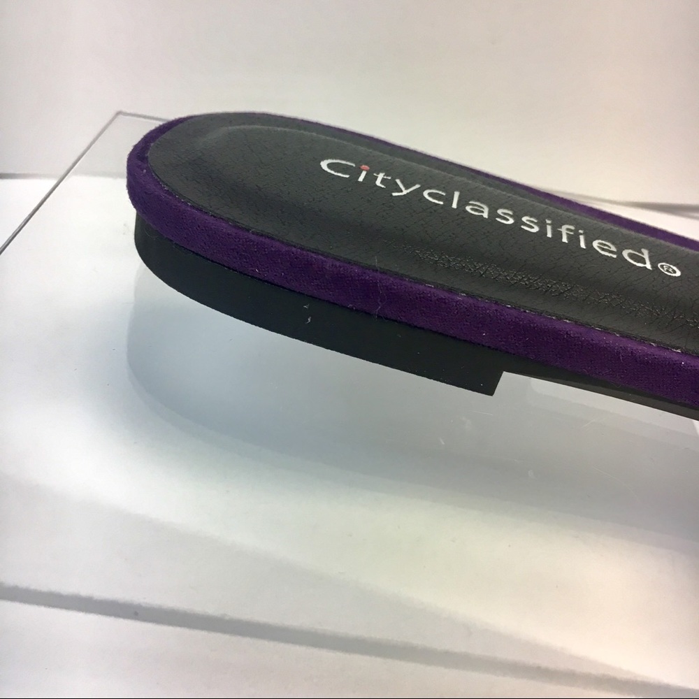 LAST PAIR Purple Mule Pointed Toe Slip Ons - Picture 6 of 7